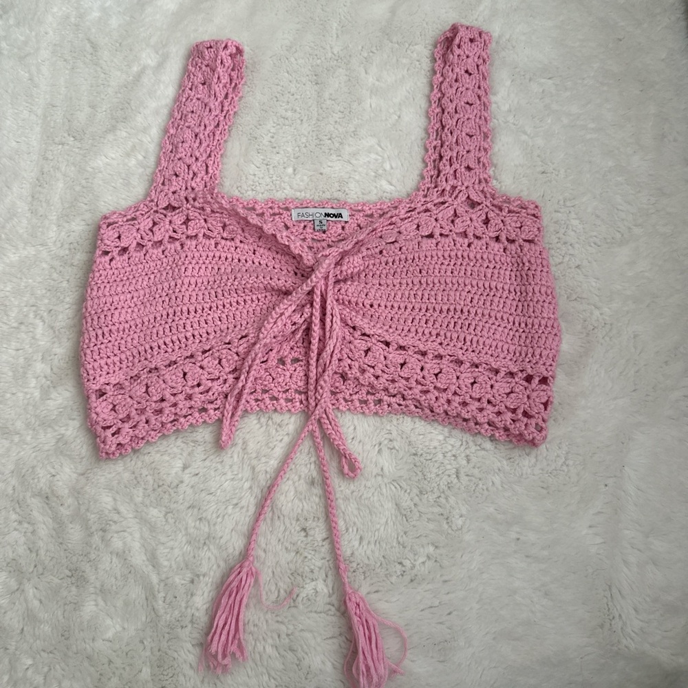 Fashion Nova Light Pink Knit Top